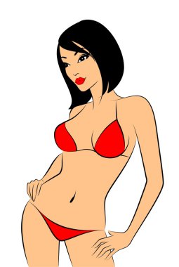 Silhouette of beautiful sexy woman clipart