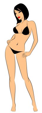 Silhouette of beautiful sexy woman clipart