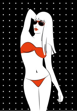 Silhouette of beautiful sexy woman clipart