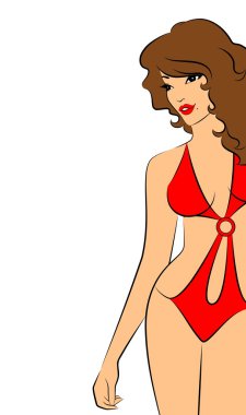 Vector beautiful sexy woman clipart