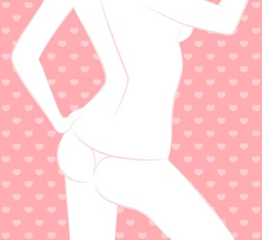 Silhouette of beautiful sexy woman clipart