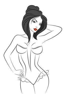 Silhouette of beautiful sexy woman clipart