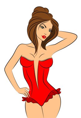 Silhouette of beautiful sexy woman clipart