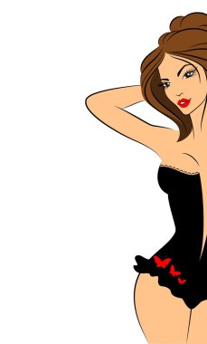 Silhouette of beautiful sexy woman clipart