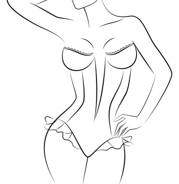 Silhouette of beautiful sexy woman clipart