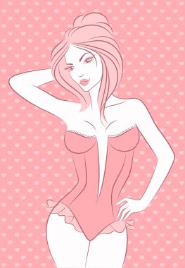 Silhouette of beautiful sexy woman clipart