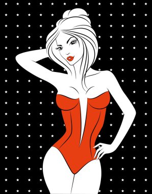 Silhouette of beautiful sexy woman clipart