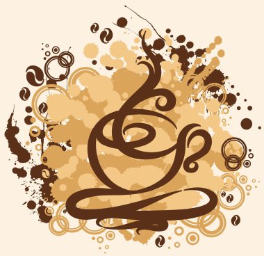 Illustration with abstract coffee cup clipart