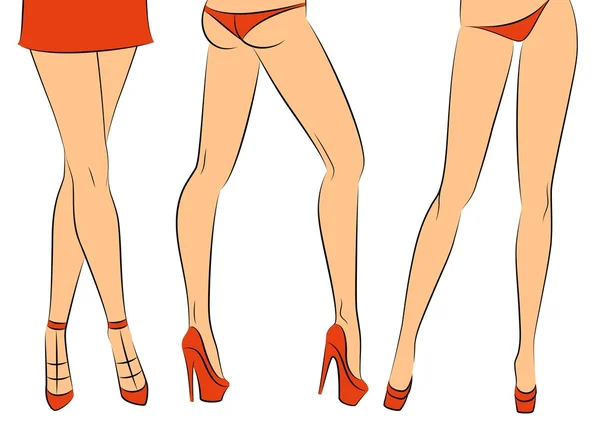 Beaux pieds féminins — Image vectorielle