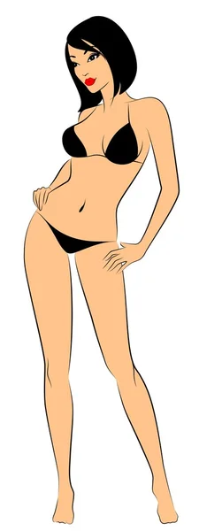 Silhouette of beautiful sexy woman — Stock Vector