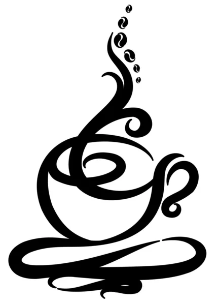 Ilustración con taza de café abstracta — Vector de stock