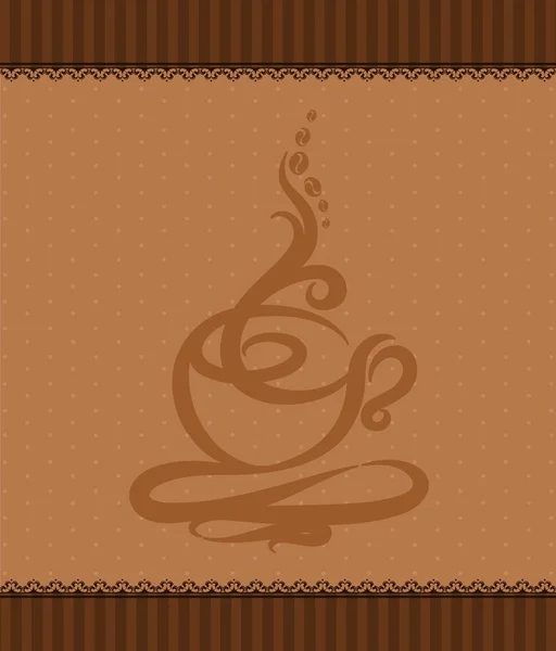 Abbildung mit abstrakter Kaffeetasse — Stockvektor