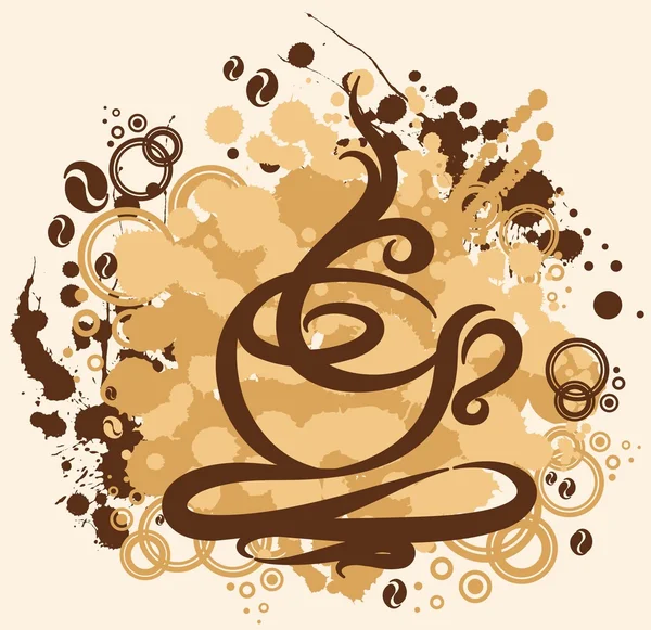 Illustration avec tasse à café abstraite — Image vectorielle