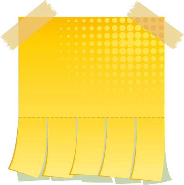 Gelbe Blankowerbung mit Schnittzetteln. Vektor — Stockvektor