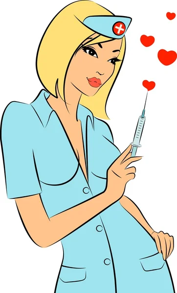 Sjuksköterska redo att göra en injektion — Stock vektor