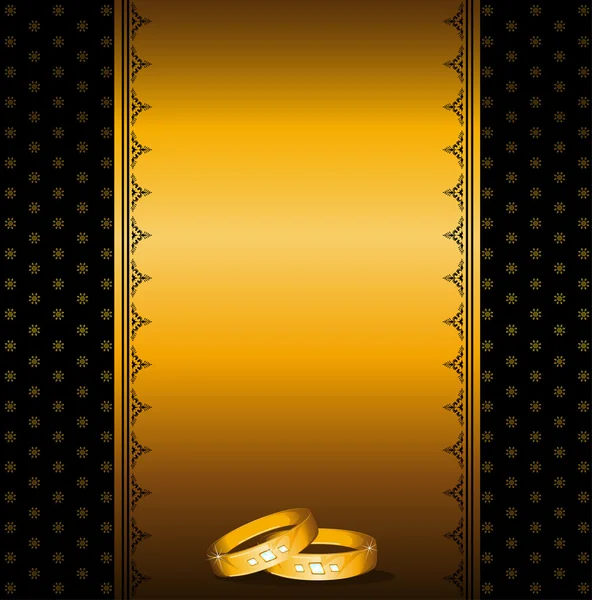 ビンテージ背景ベクトル 2 結婚指輪 — ストックベクタ