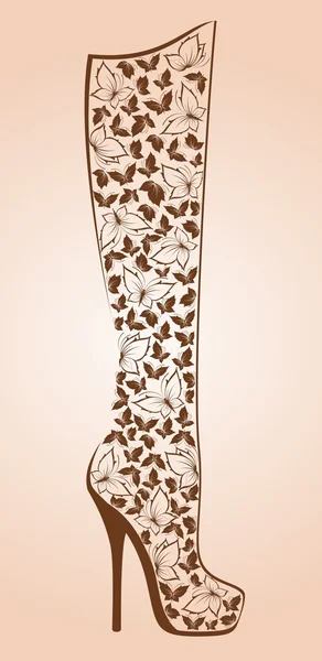 Обувь на высоком каблуке от красивых бабочек. Вектор — стоковый вектор