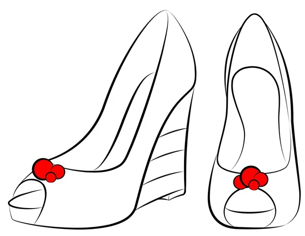 Beautiful pair of shoes with high heel — Stock Vector
