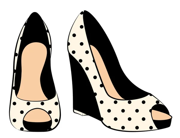 Vector beautiful pair of shoes with high heel — Stock Vector