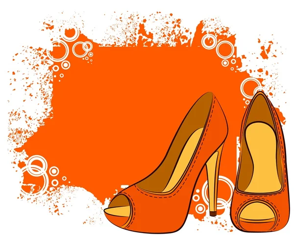 Beautiful pair of shoes with high heel — Stock Vector
