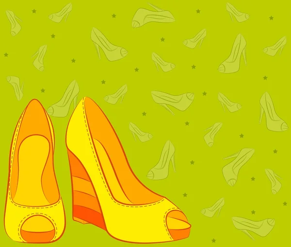 Güzel çift ile yüksek topuk ayakkabı — Stok Vektör