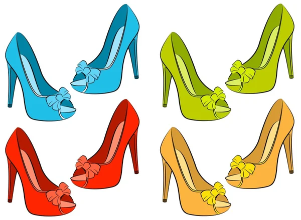 Vecteur belle paire de chaussures avec talon haut — Image vectorielle