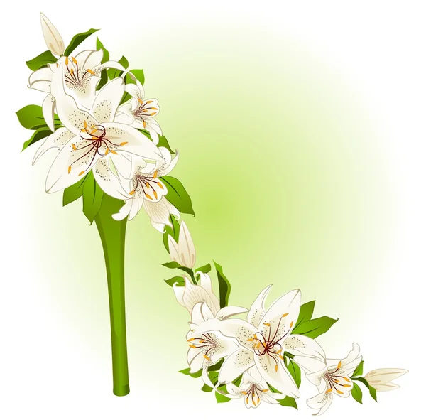 Güzel çiçekler den yüksek topuk — Stok Vektör