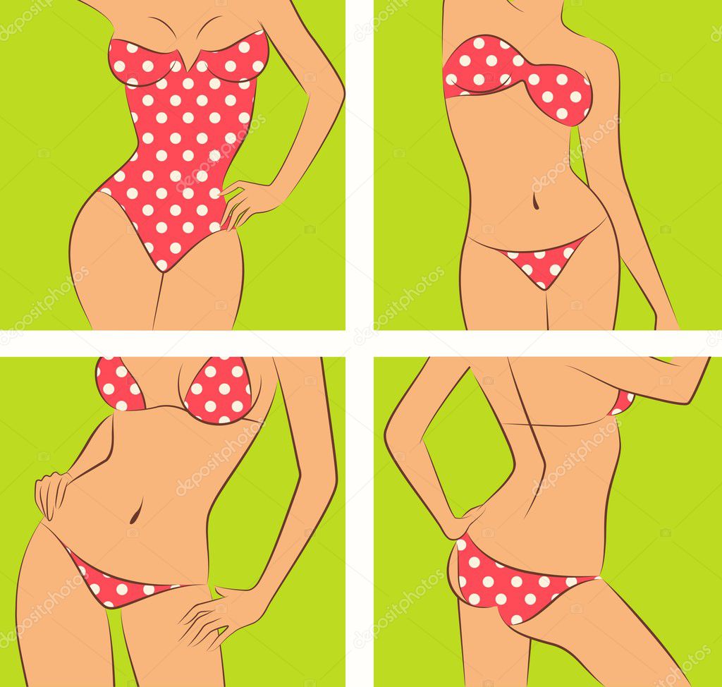 Sexy Bikini Ilustración Vectorial — Vector De Stock © Forewer 7195728 4399