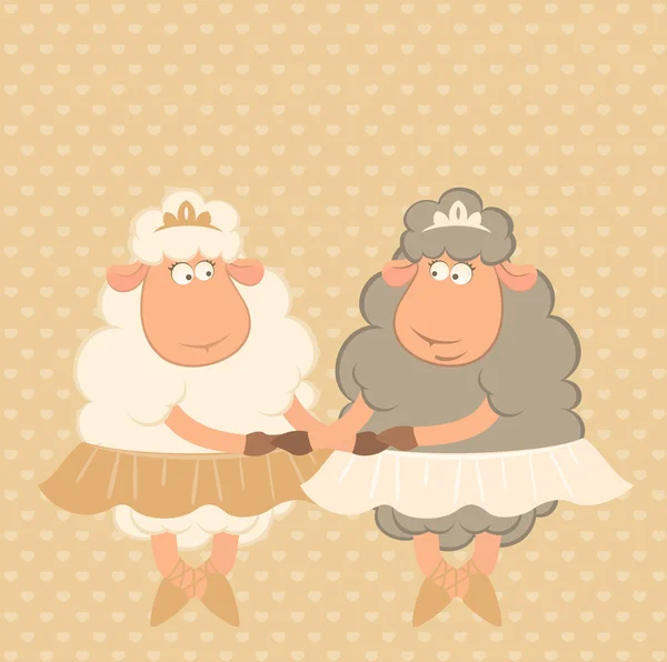 Cartoon grappige schapen - balletdanser. vectorillustratie — Stockvector
