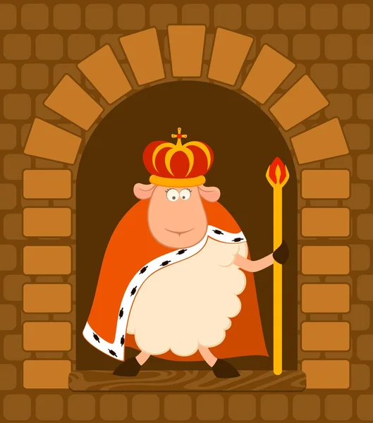 stock vector Vector king of sheep in a crown