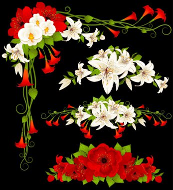 Vector background with beautiful flowers clipart