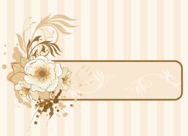 Abstract background with beautiful flowers and blots clipart