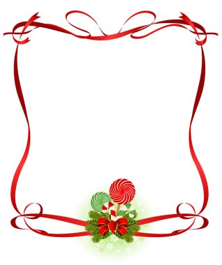 Christmas frame with candy cane decorated clipart