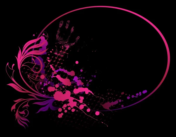 Grunge fond abstrait avec taches et fleurs — Image vectorielle