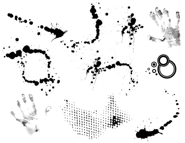 Ensemble de taches abstraites de grunge — Image vectorielle
