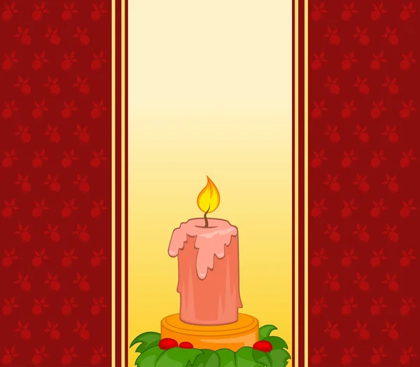 Горящая свеча с капающим воском — стоковый вектор
