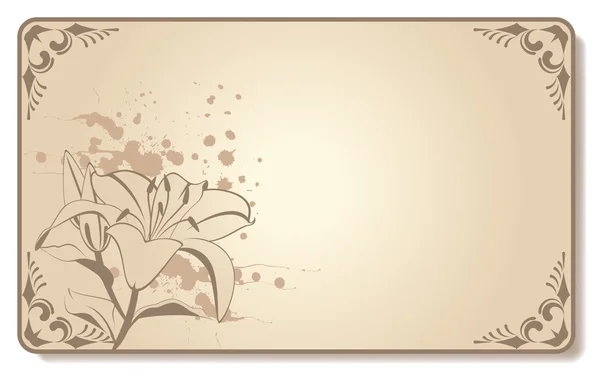Cartão de visita abstrato com belas flores — Vetor de Stock