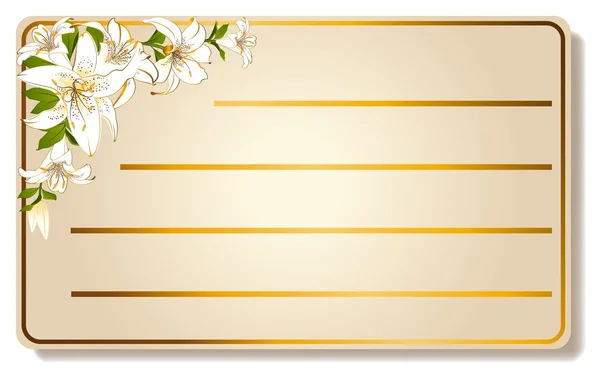 Cartão de visita abstrato com belas flores — Vetor de Stock