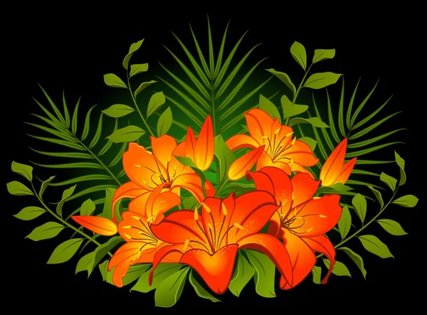 Background with flowers. Vector — Stock Vector