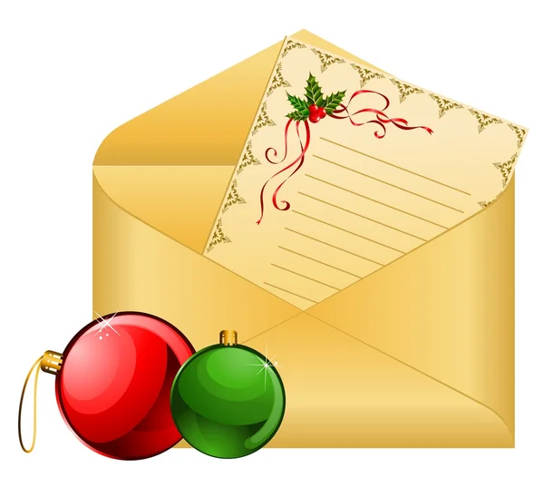 クリスマスのお祝い封筒 — ストックベクタ