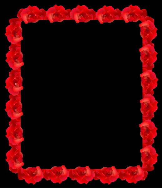 Červená růže rám — Stockový vektor