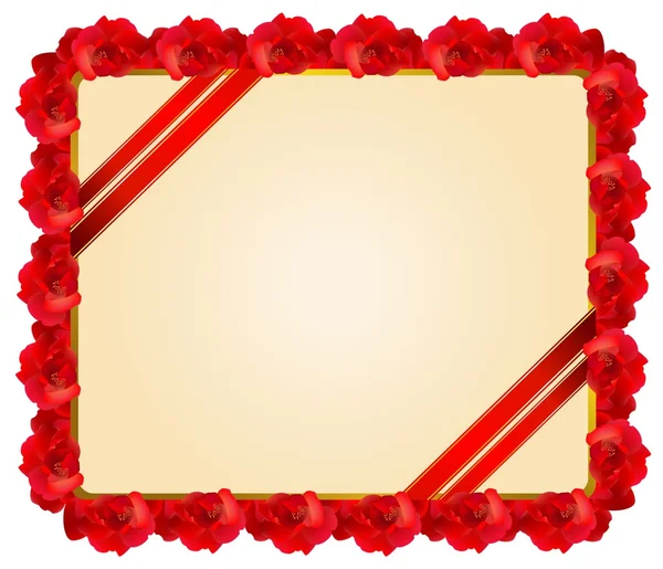 Red rose frame — Stock Vector