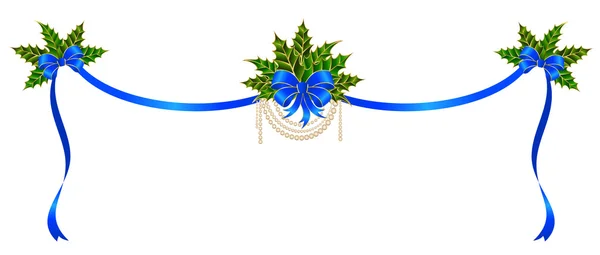 Kerstmis bluebell met linten — Stockvector