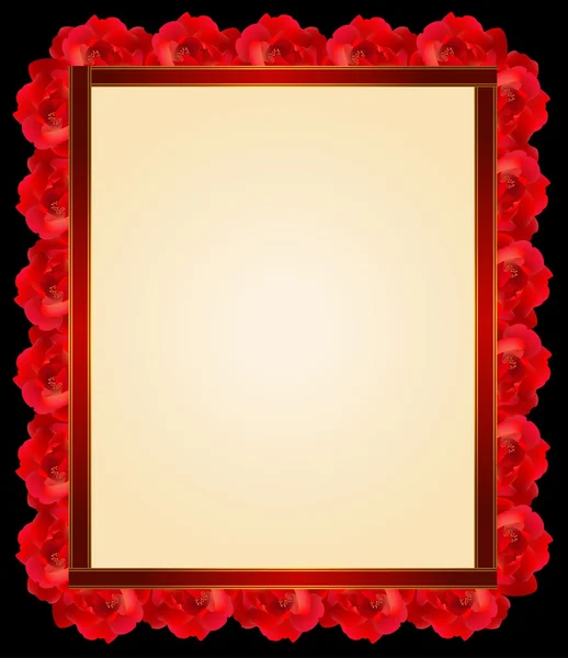 Red rose frame — Stock Vector