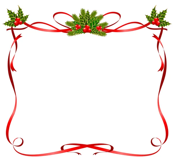 Kerstmis frame van linten — Stockvector
