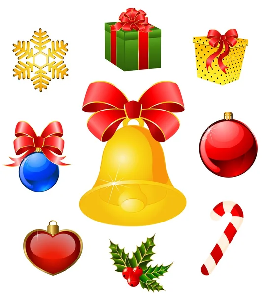 Christmas objects on the background — Stock Vector