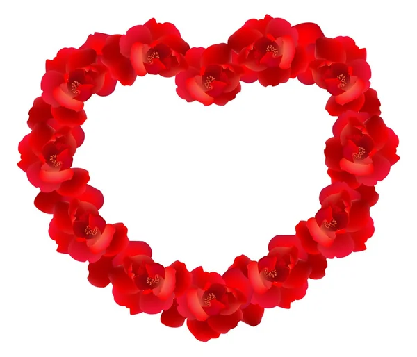 Hermoso corazón con flores — Vector de stock