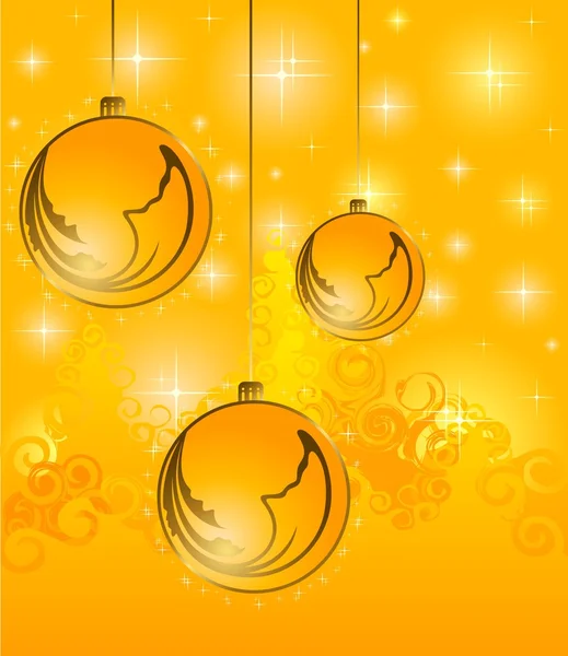 Kerstballen op een abstracte achtergrond — Stockvector