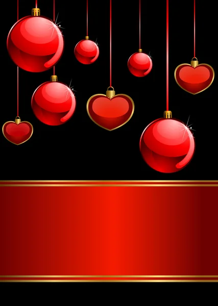 Vettore palle rosse di Natale — Vettoriale Stock