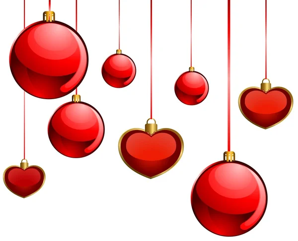 Vektor Weihnachten rote Kugeln — Stockvektor
